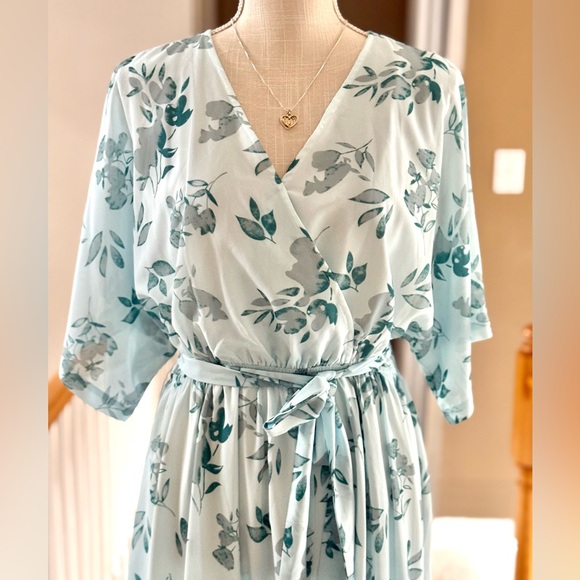 ANRABESS Floral Print Kimono Wrap V-Neck Maxi Dress Size M - Picture 4 of 11